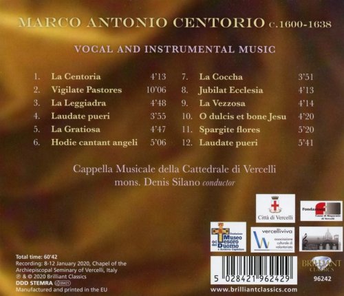 Cappella Musicale Della Cattedrale di Vercelli & Denis Silano - Centorio: Vocal and Instrumental Music (2020) [Hi-Res]