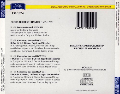 Charles Mackerras - Handel: Fireworks Music, Concerti a due cor (1994)