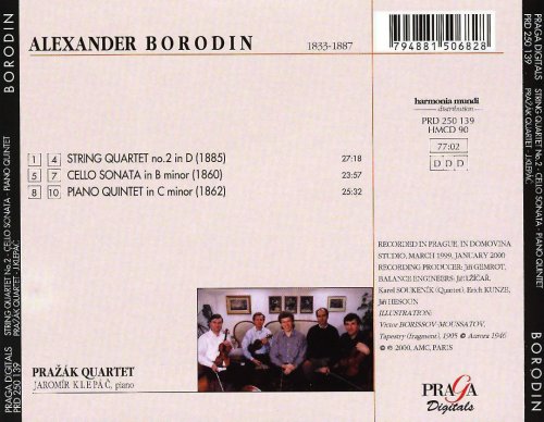 Prazak Quartet, Jaromir Klepac - Borodin: String Quartet No. 2/Cello Sonata/Piano Quintet (2000)