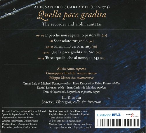 La Ritirata & Josetxu Obregón - Quella pace gradita: The Recorder & Violin Cantatas (2019) CD-Rip