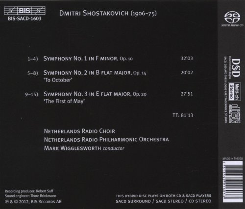 Netherlands Radio Philharmonic Orchestra, Netherlands Radio Choir, Mark Wigglesworth - Shostakovich: Symphonies Nos. 1-3 (2012) [Hi-Res]