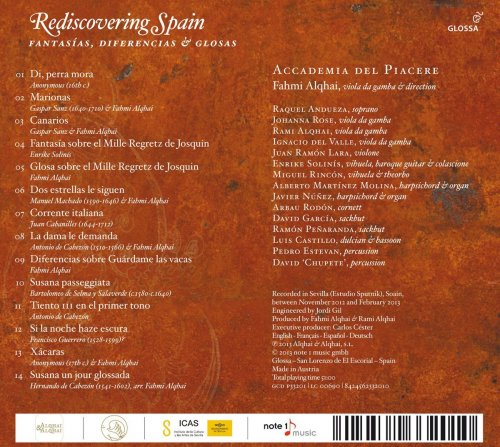 Raquel Andueza, Accademia del Piacere, Fahmi Alqhai - Rediscovering Spain: Fantasías, diferencias & glosas (2013) [Hi-Res]