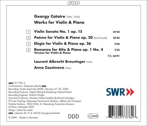 Laurent Albrecht Breuninger, Anna Zassimova - Catoire: Works for Violin and Piano (2010)