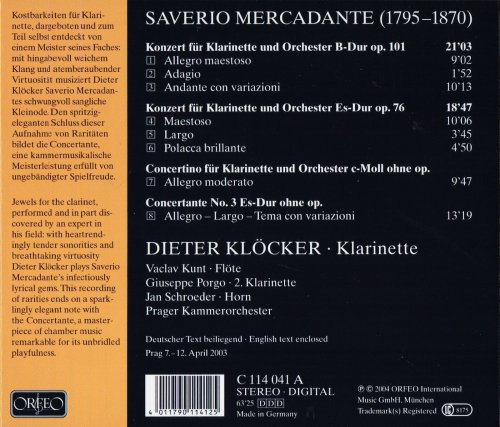 Dieter Klöcker - Mercadante: Clarinet Concertos & Concertante (2004)