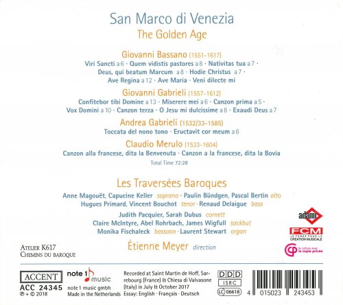 Les Traversées Baroques & Étienne Meyer - San Marco di Venezia: The Golden Age (2018) [CD-Rip]