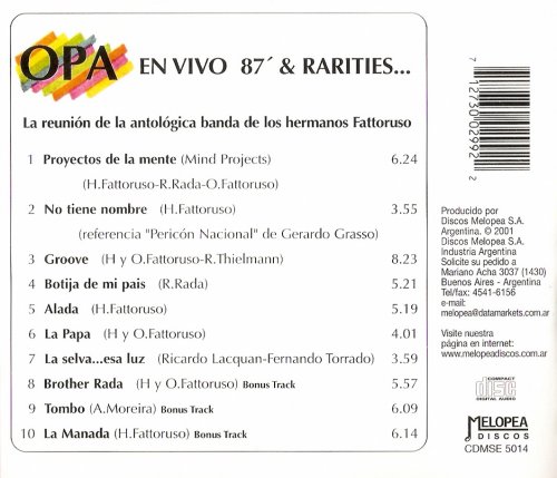 Opa - En Vivo 87' & Rarities (2001)