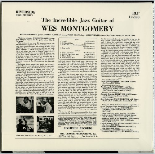 Wes Montgomery - Incredible Jazz Guitar Of Wes Montgomery (1960) [2006 Jazz紙ジャケ十八番]