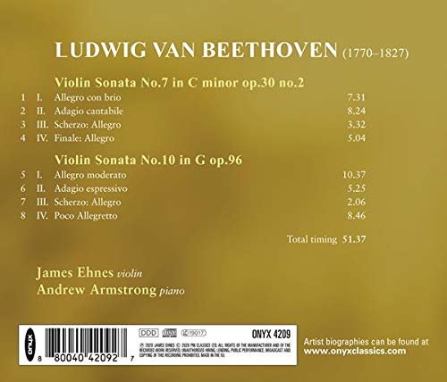 James Ehnes & Andrew Armstrong - Beethoven: Violin Sonatas Nos. 7 & 10 (2020) [Hi-Res]