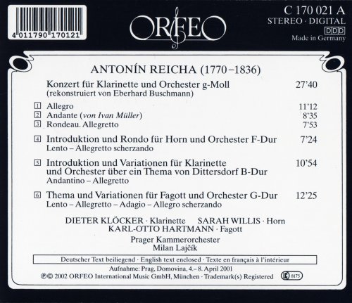 Dieter Klöcker, Sarah Willis, Karl-Otto Hartmann - Antonín Rejcha: Wind Concertos (2002)