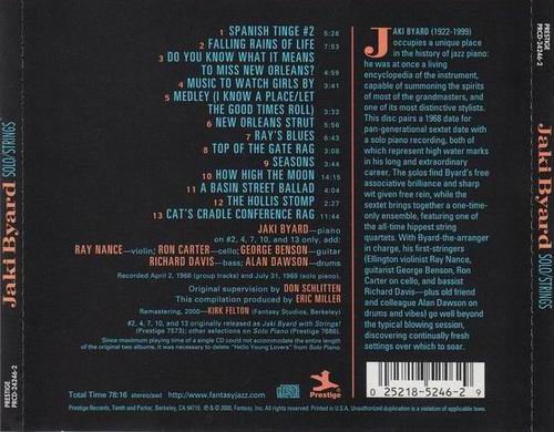 Jaki Byard - Solo-Strings (2000) 320 kbps+CD Rip