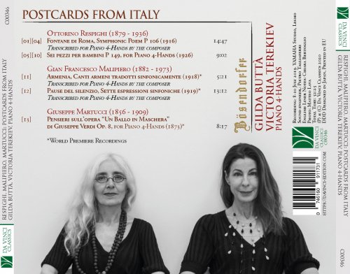 Gilda Buttà - Martucci, Respighi, Malipiero: Postcards from Italy (Piano 4-Hands) (2020)