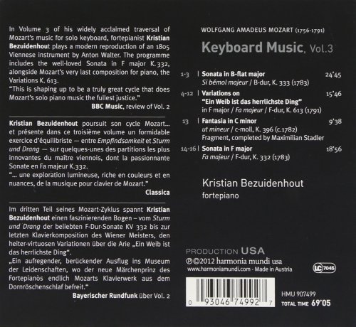 Kristian Bezuidenhout - Mozart: Keyboard Music Vol. 3 (2012) [Hi-Res]