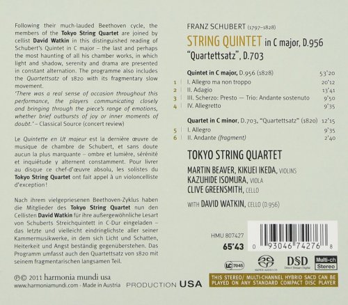 Tokyo String Quartet and David Watkin - Schubert: String Quintet D.956, Quartettsatz D.703 (2011) [Hi-Res]