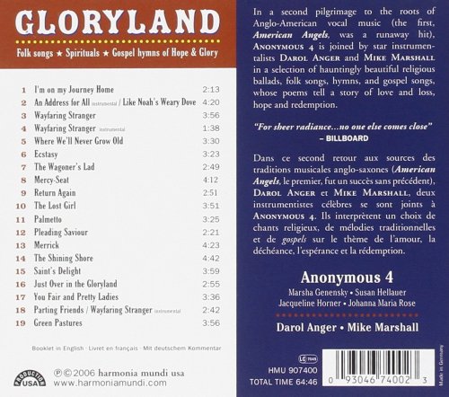 Darol Anger, Mike Marshal, Anonymous 4 - Gloryland: Folk Songs, Spirituals, Gospel hymns of Hope & Glory (2006) [Hi-Res]