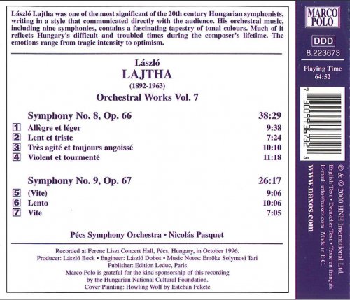 Nicolás Pasquet - László Lajtha: Symphonies Nos. 8 & 9 (2000)