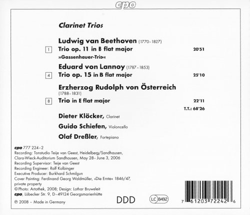 Dieter Klöcker, Guido Schiefen, Olaf Dressler - Beethoven, Lannoy, Rudolph von Österreich: Clarinet Trios (2008)