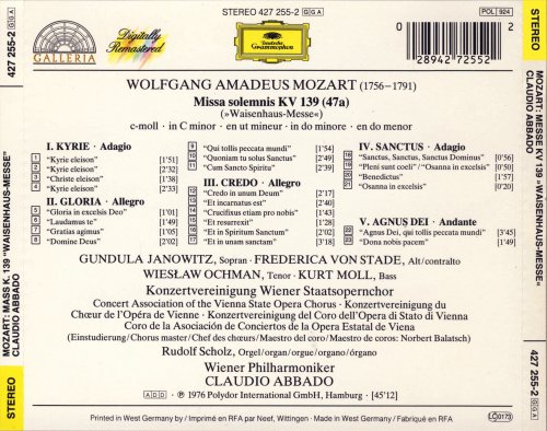 Claudio Abbado,  Wiener Philharmoniker - Mozart Mass KV. 139 Waisenhaus-Messe (1975)