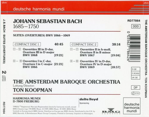 Ton Koopman, The Amsterdam Baroque Orchestra - J.S.Bach - Suites (Overtures) BWV 1066-1069 (1989)