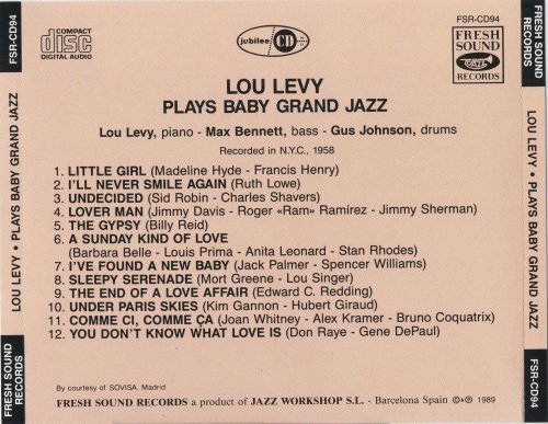 Lou Levy - Plays Baby Grand Jazz (1959) [1989]