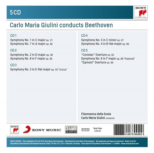Filarmonica della Scala, Carlo Maria Giulini - Carlo Maria Giulini Conducts Beethoven (2016)