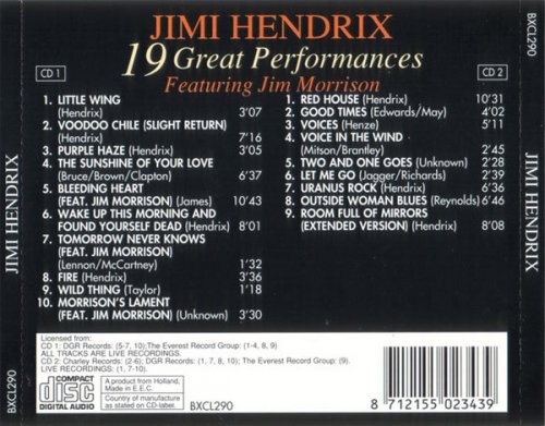 Jimi Hendrix - 19 Great Performances. Featuring Jim Morrison (1995)