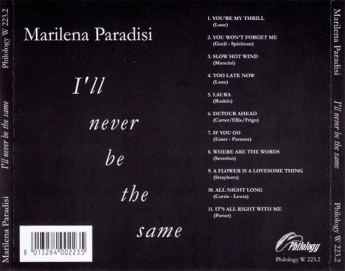 Marilena Paradisi - I'll Never Be the Same (2003)