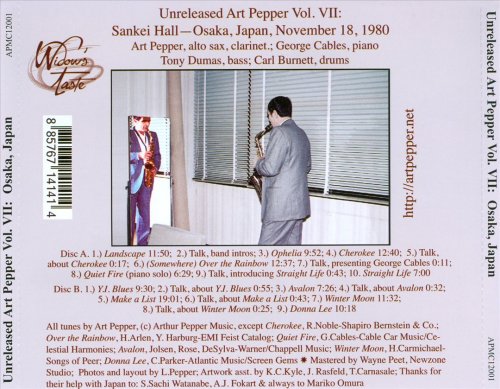 Art Pepper - Unreleased Art, Vol.7: Sankei Hall - Osaka, Japan, November 18, 1980 (2012)