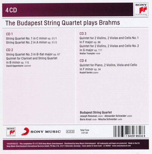 Budapest String Quartet - The Budapest Strinq Quartet Play Brahms (2020)