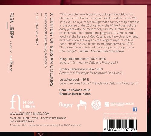 Camille Thomas & Beatrice Berrut - Rachmaninoff, Kabalevsky & Auerbach: A Century of Russian Colours (2013) [Hi-Res]