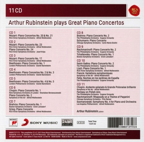 Arthur Rubinstein - Arthur Rubinstein Plays Great Piano Concertos (2013)