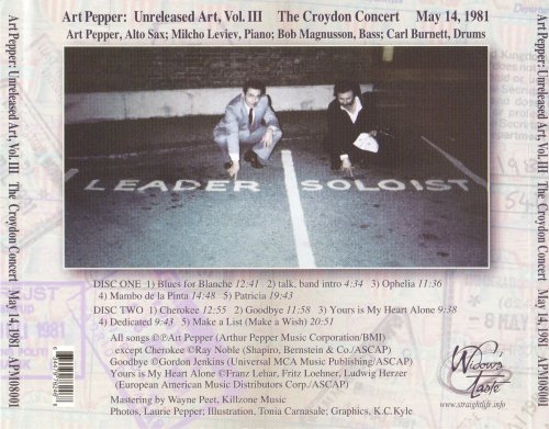 Art Pepper - Unreleased Art, Vol 3: The Croydon Concert May 14, 1981 (2008) CD-Rip