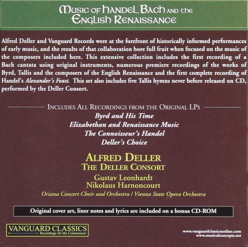 Alfred Deller - The Complete Vanguard Recordings, vol.4: Music of Handel, Bach and the English Renaissance (2008)
