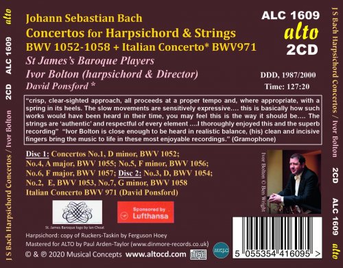 Ivor Bolton, David Ponsford - Bach: Harpsichord Concertos BWV1052-1058 and Italian Concerto (2020)