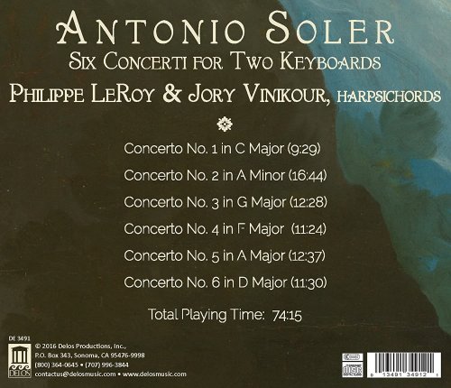 Philippe Leroy & Jory Vinikour - Soler: 6 Concerti for 2 Keyboards (2016) [Hi-Res]