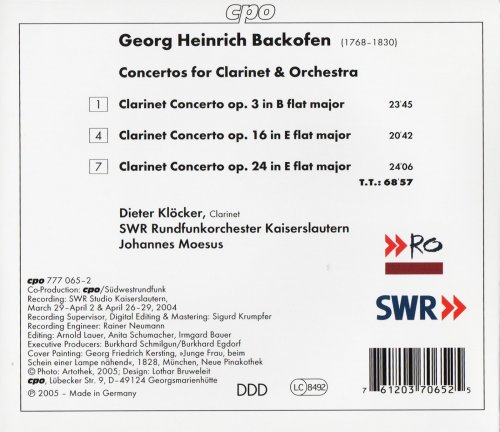 Dieter Klöcker - Backofen: Clarinet Concertos (2005)