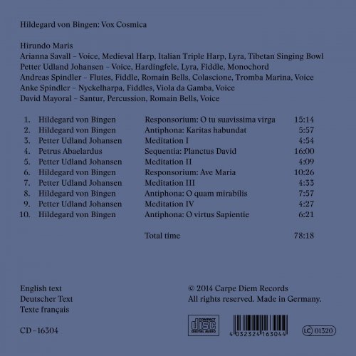 Arianna Savall, Hirundo Maris - Hildegard von Bingen: Vox Cosmica (2014) [Hi-Res 24bits - 192.0kHz]