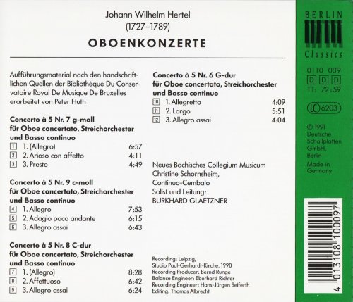 Burkhard Glaetzner - Hertel: Oboe Concertos (1991)