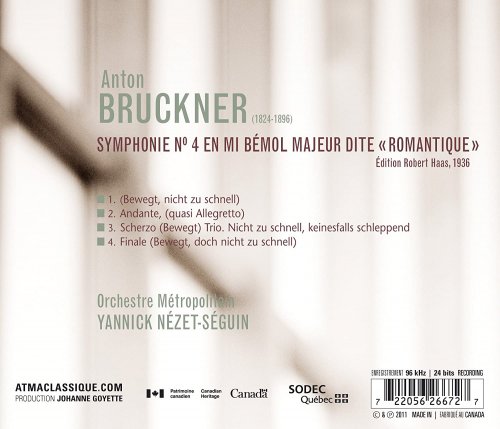 Orchestre Métropolitain du Grand Montréal, Yannick Nézet-Séguin - Bruckner: Symphony No. 4, 'Romantic' (2011) [Hi-Res]