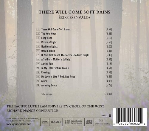 Pacific Lutheran University Choir of the West, Richard Nance - There Will Come Soft Rains: Choral Music by Ēriks Ešenvalds (2020) [CD-Rip]