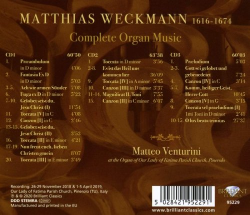 Matteo Venturini - Weckmann: Complete Organ Music (2020) [Hi-Res]