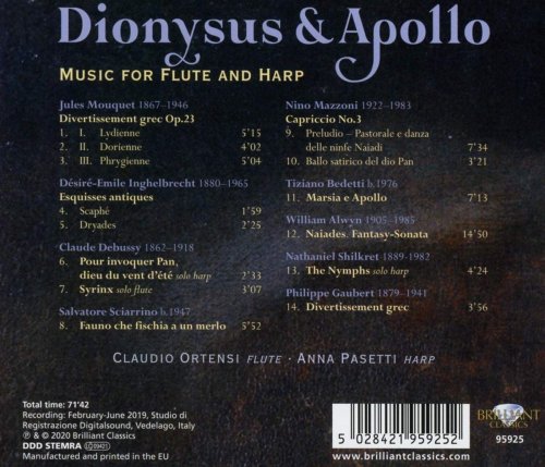 Claudio Ortensi & Anna Pasetti - Dionysus & Apollo: Music for Flute and Harp (2020) [Hi-Res]