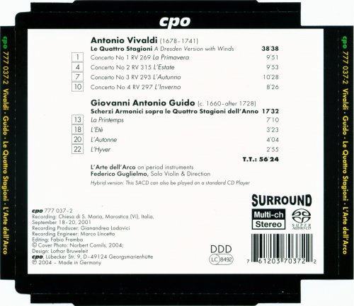 Federico Guglielmo, L'Arte dell'Arco - Vivaldi: The Four Seasons (Dresden Version with Winds) / Guido: Le Quattro Stagioni dell'Anno (2005) [SACD]