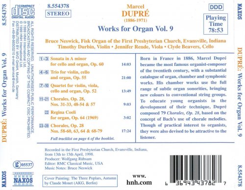 Bruce Neswick, Timothy Durbin, Jennifer Rende, Clyde Beavers - Dupré: Works for Organ, Vol.9 (1999)