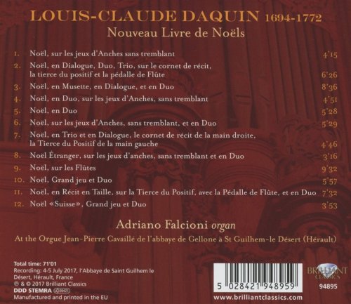 Adriano Falcioni - Daquin: Complete Livre de Noëls (2017) [Hi-Res]