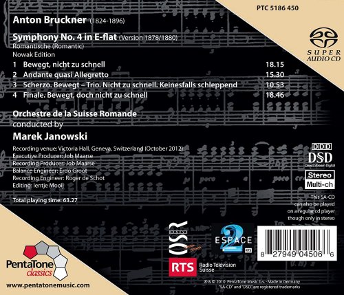 Orchestre de la Suisse Romande, Marek Janowski - Bruckner: Symphony No. 4 in Eb Major 'Romantic' (2013) [Hi-Res]