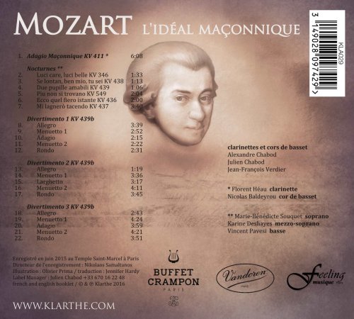 Alexandre Chabod, Jean-François Verdier, Julien Chabod, Nicolas Baldeyrou, Florent Héau - Mozart: l'idéal maçonnique (2016) [Hi-Res]