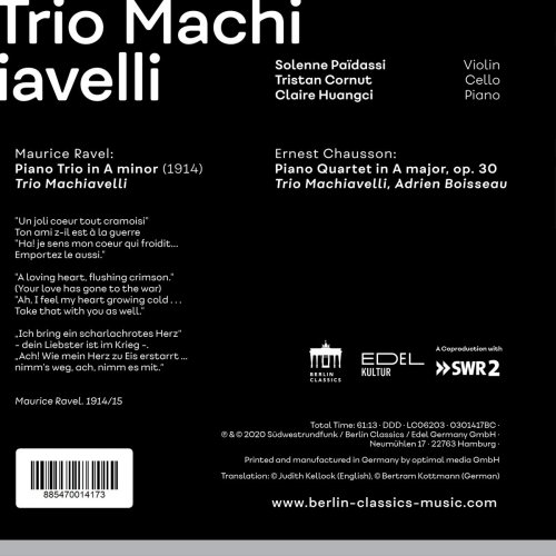 Claire Huangci, Solenne Païdassi & Tristan Cornut - Trio Machiavelli: Ravel & Chausson (2020) [Hi-Res]