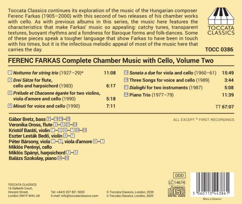 Kristóf Baráti, Péter Bársony, Miklós Perényi, Veronika Oross, Miklós Spányi, Eszter Lesták Bedő, Gábor Bretz, Balázs Szokolay - Farkas: Chamber Music, Vol. 4 - Complete Works with Cello II (2021) [Hi-Res]