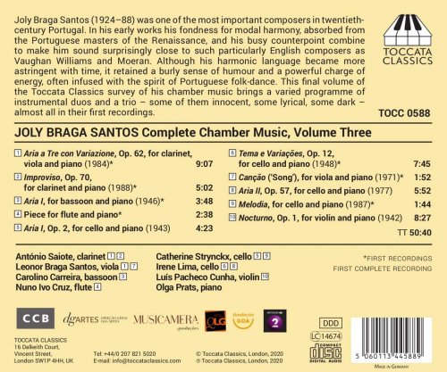 António Saiote, Leonor Braga Santos, Olga Prats, Carolino Carreira, Nuno Ivo Cruz, Catherine Strynckx, Irene Lima, Luís Pacheco Cunha - Joly Braga Santos: Complete Chamber Music, Vol. 3 (2021) [Hi-Res]