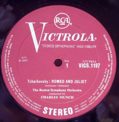 Francesca Da Rimini - Munch,  Boston Symphony - Tchaikovsky: Romeo And Juliet (LP 1957)